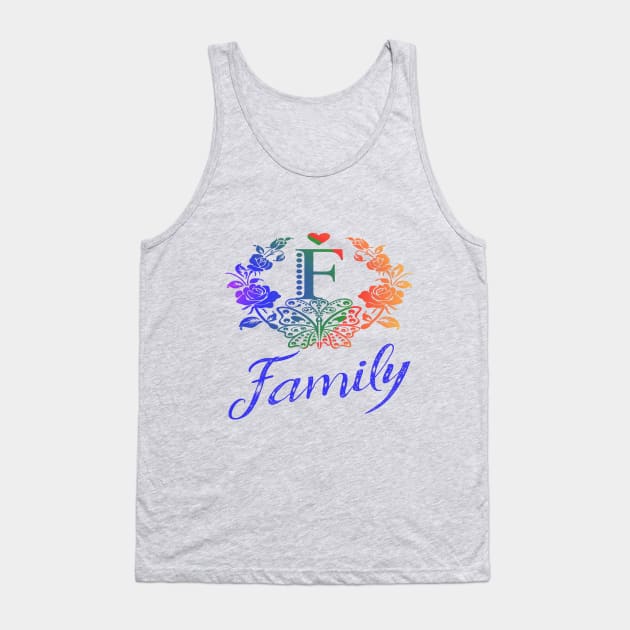 Alphabet Fancy F Tank Top by Fishinghawk Designes